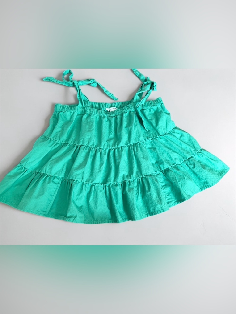 American Eagle Outfitters Teal Tiered Tie-Strap Tank
